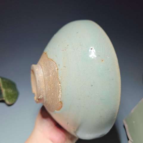 古玩陶瓷鈞窯天青釉紫斑大碗拍賣,當前價格3200元