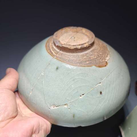 古玩陶瓷鈞窯天青釉紫斑大碗拍賣,當前價格3200元