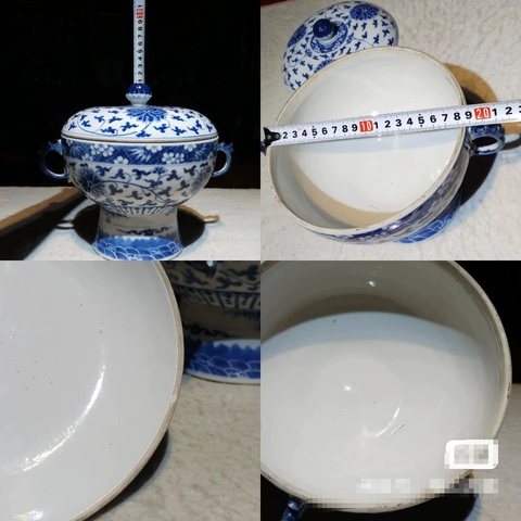 古玩陶瓷清光緒 青花纏枝花卉紋溫鍋拍賣,當前價格500元