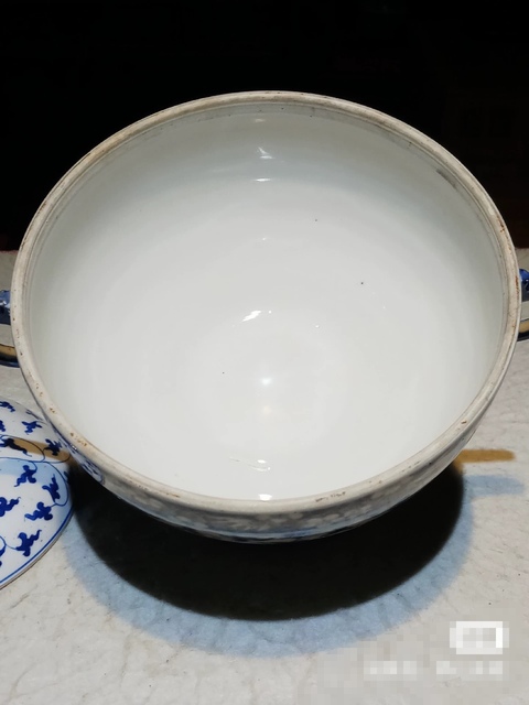 古玩陶瓷清光緒 青花纏枝花卉紋溫鍋拍賣,當前價格500元