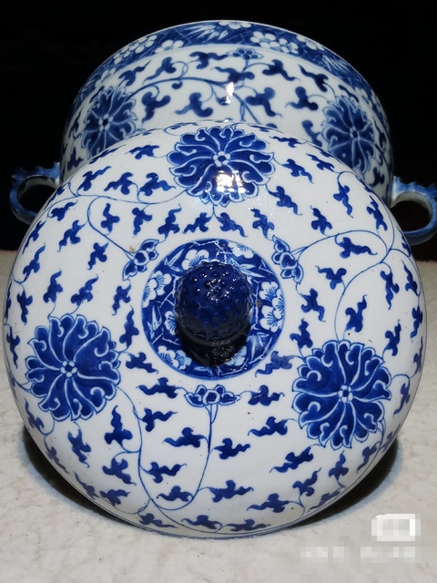 古玩陶瓷清光緒 青花纏枝花卉紋溫鍋拍賣,當前價格500元