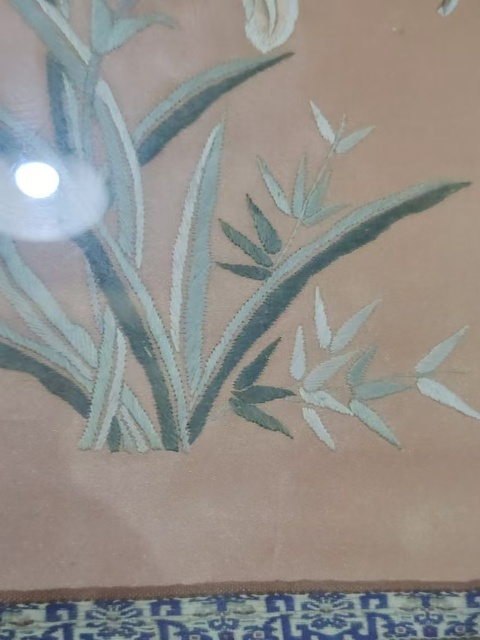 古玩雜項蘭花蜻蜓繡片拍賣,當前價格880元