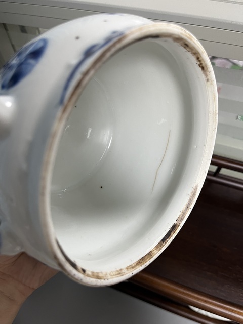古玩陶瓷晚清光緒暗八仙皮球花四系粥罐拍賣,當前價格988元