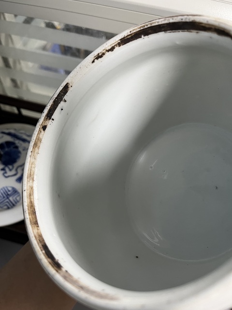 古玩陶瓷晚清光緒暗八仙皮球花四系粥罐拍賣,當前價格988元