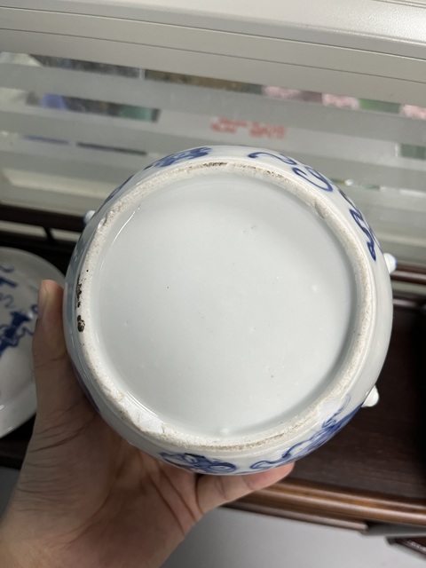 古玩陶瓷晚清光緒暗八仙皮球花四系粥罐拍賣,當前價格988元