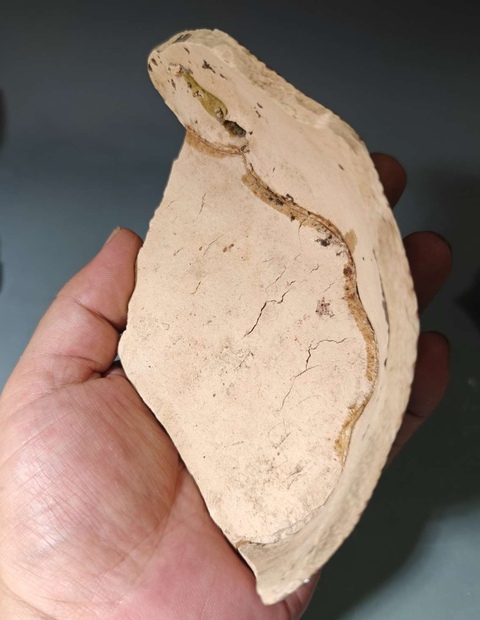 古玩陶瓷北宋鞏義窯綠釉印花嵌絞胎瓷枕拍賣，當前價格5800元