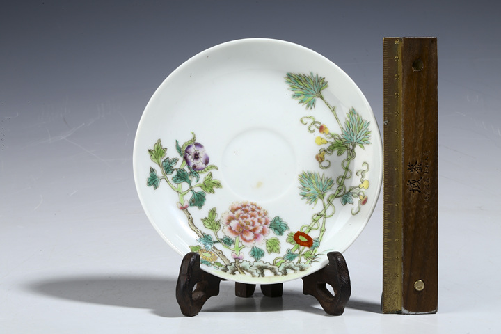 古玩陶瓷民國·粉彩花卉紋小盤一對拍賣，當(dāng)前價格3800元