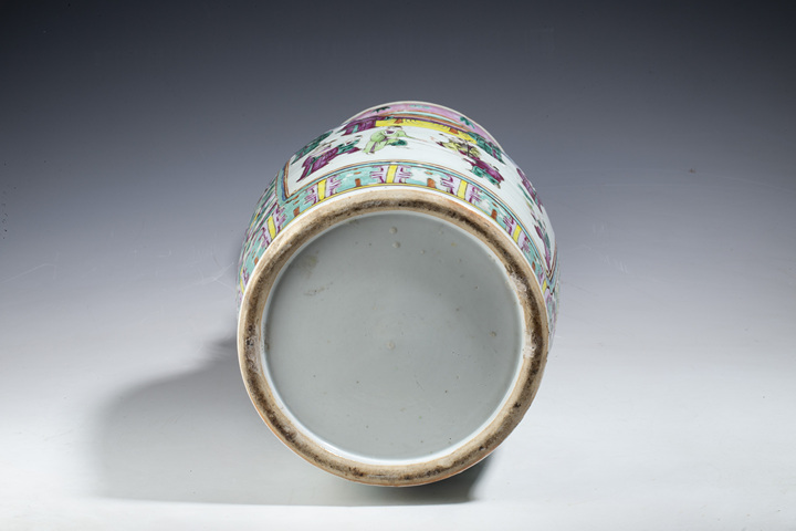 古玩陶瓷清晚·粉彩拜壽圖獅耳瓶拍賣，當前價格6666元