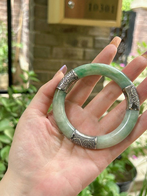 古玩玉器清代天然糯冰種翡翠手鐲拍賣，當前價格8800元