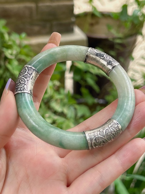 古玩玉器清代天然糯冰種翡翠手鐲拍賣，當前價格8800元