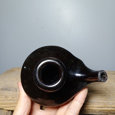 古玩陶瓷磁州窯黑釉象形油燈拍賣，當前價格599元