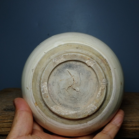 古玩陶瓷磁州窯白釉水盂拍賣,當前價格950元