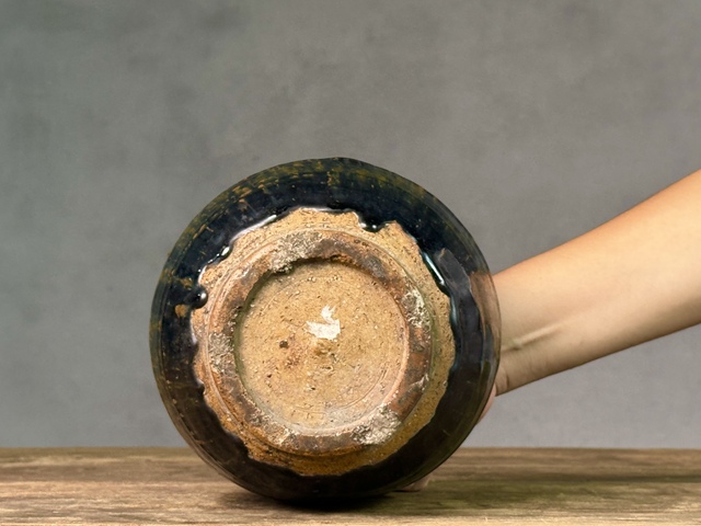 古玩陶瓷磁州窯窯變黑釉雙系罐拍賣，當前價格388元