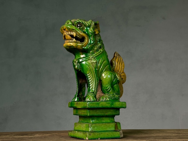 古玩陶瓷三彩獅子擺件拍賣,當前價格13800元