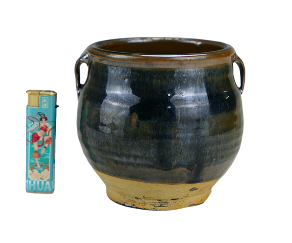 古玩陶瓷明代耀州窯兔毫釉雙系罐(1368年-1644年)拍賣,當前價格800元