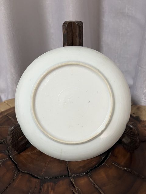 古玩陶瓷清康熙青花礬紅花鳥紋盤拍賣,當前價格1200元