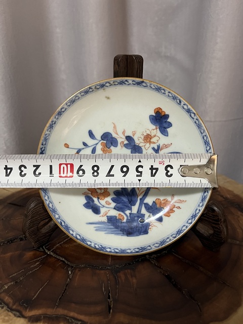 古玩陶瓷清康熙青花礬紅花鳥紋盤拍賣,當前價格1200元