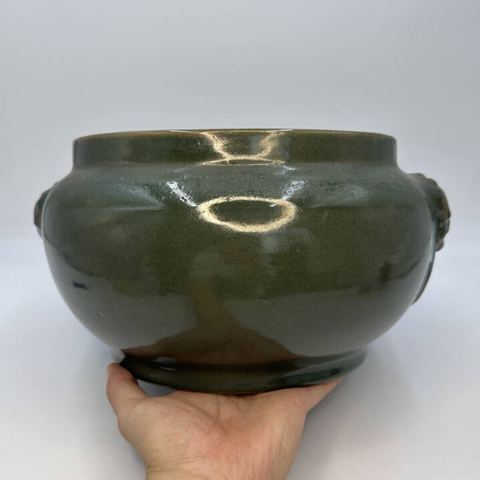 古玩陶瓷茶葉末釉獅耳香爐拍賣,當(dāng)前價格4500元