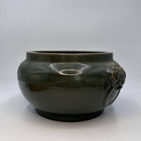 古玩陶瓷茶葉末釉獅耳香爐拍賣,當(dāng)前價格4500元