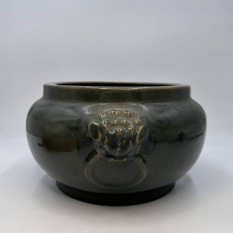 古玩陶瓷茶葉末釉獅耳香爐拍賣,當(dāng)前價格4500元