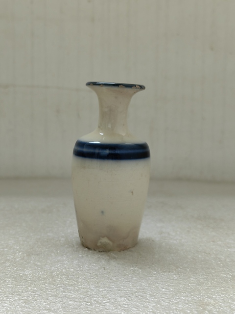 古玩陶瓷青花線條紋撇口瓶拍賣,當前價格168元