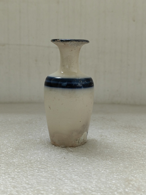 古玩陶瓷青花線條紋撇口瓶拍賣,當前價格168元