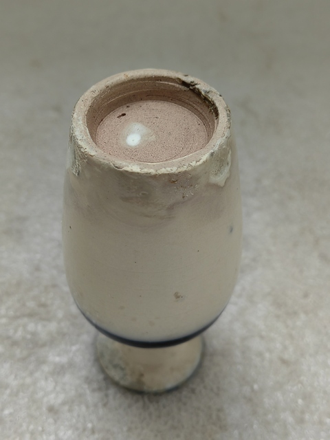 古玩陶瓷青花線條紋撇口瓶拍賣,當前價格168元