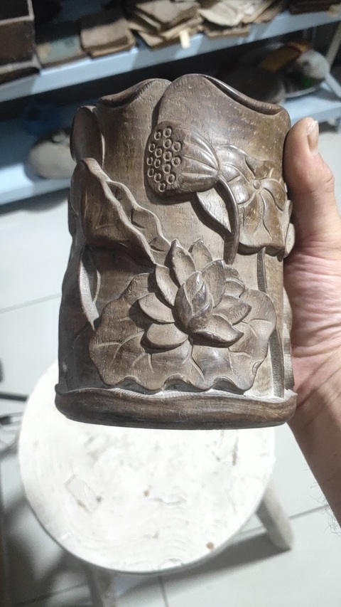 古玩雜項鐵力木筆筒拍賣，當前價格1200元
