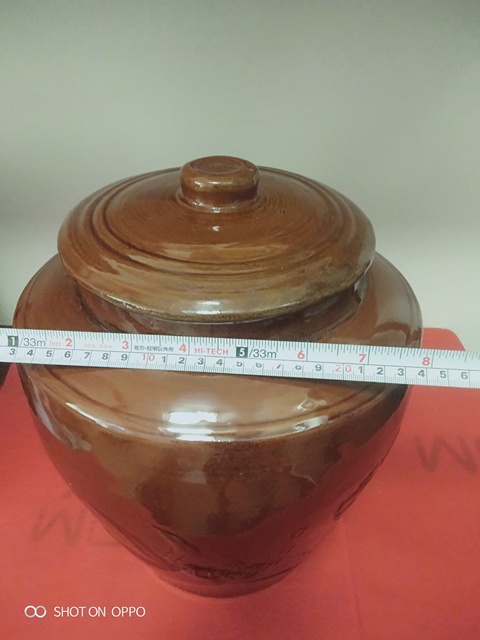 古玩陶瓷醬釉金魚福紋蓋罐拍賣，當(dāng)前價格985元
