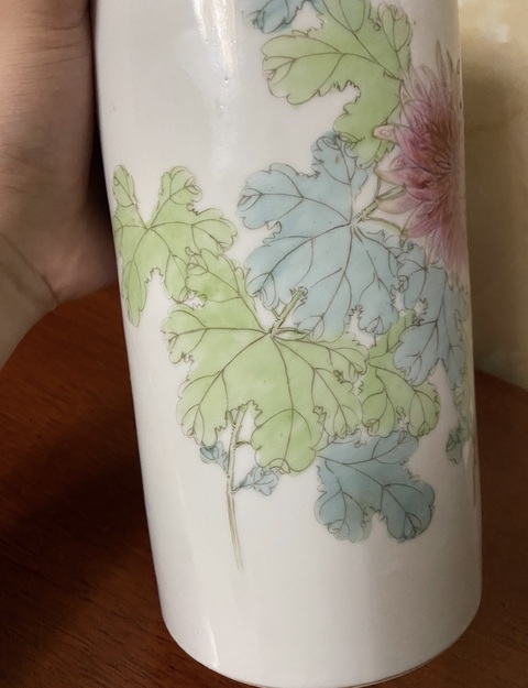 古玩陶瓷【民國細路】粉彩花卉紋帽筒拍賣,當(dāng)前價格3500元