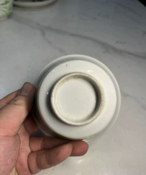 古玩陶瓷民國山水人物紋綠彩杯拍賣，當前價格320元