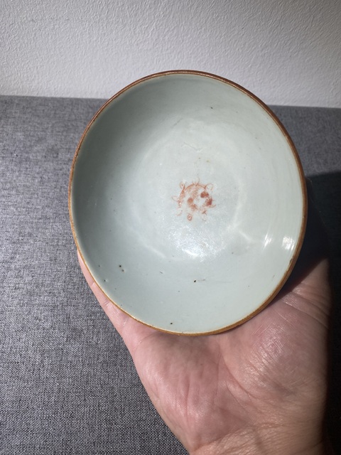 古玩陶瓷晚清礬紅碗拍賣,當前價格550元