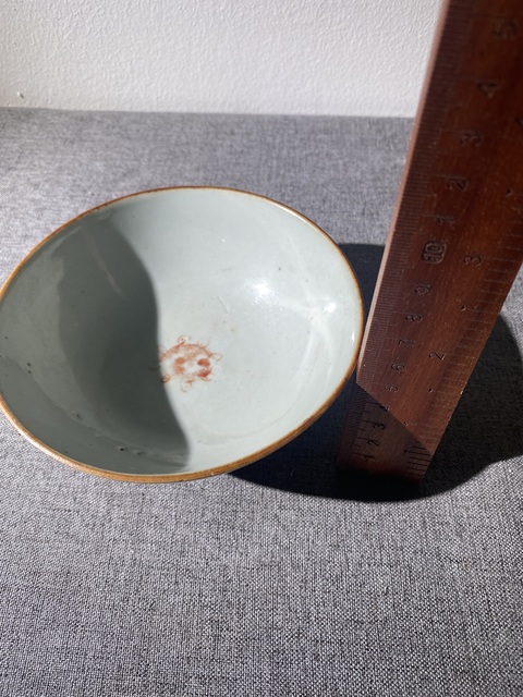 古玩陶瓷晚清礬紅碗拍賣,當前價格550元