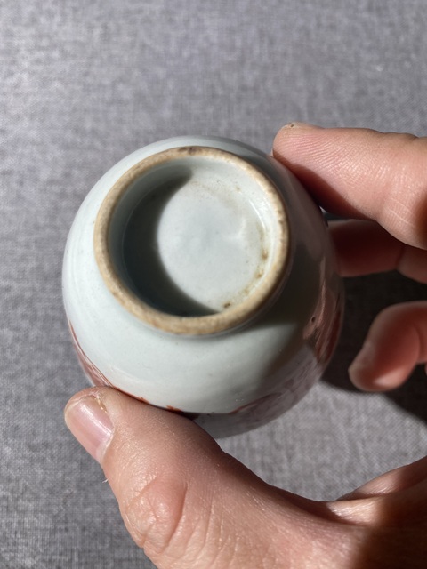 古玩陶瓷民國礬紅杯拍賣,當前價格200元
