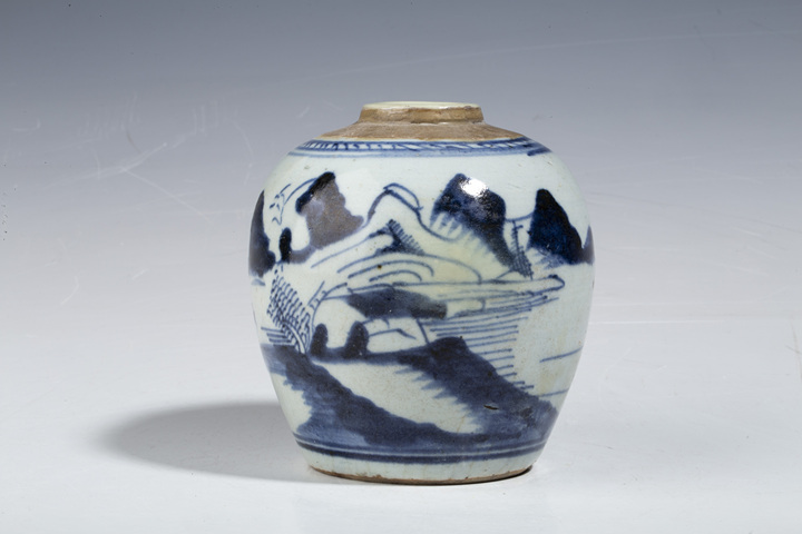 古玩陶瓷清中·青花山水紋小罐
真品鑒賞圖