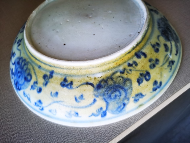 古玩陶瓷明中青花花卉紋盤拍賣,當前價格2980元