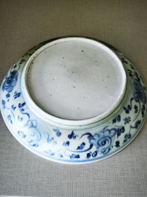 古玩陶瓷明中青花花卉紋盤拍賣,當前價格2980元