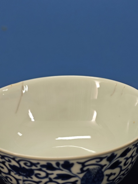 古玩陶瓷清光緒青花纏枝花卉碗 （官）拍賣，當前價格22000元