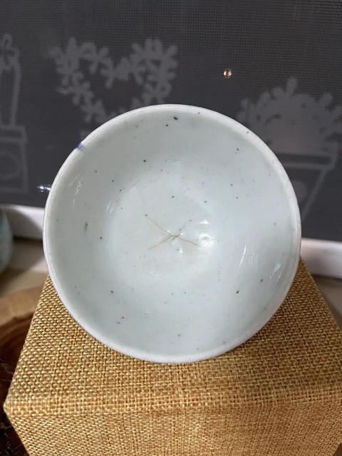 古玩陶瓷清中早期雍乾青花釉里紅杯拍賣，當前價格550元