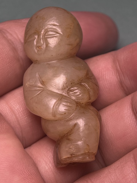 古玩玉器宋代白玉滿紅沁童子拍賣，當前價格46800元