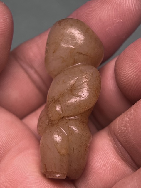 古玩玉器宋代白玉滿紅沁童子拍賣，當前價格46800元