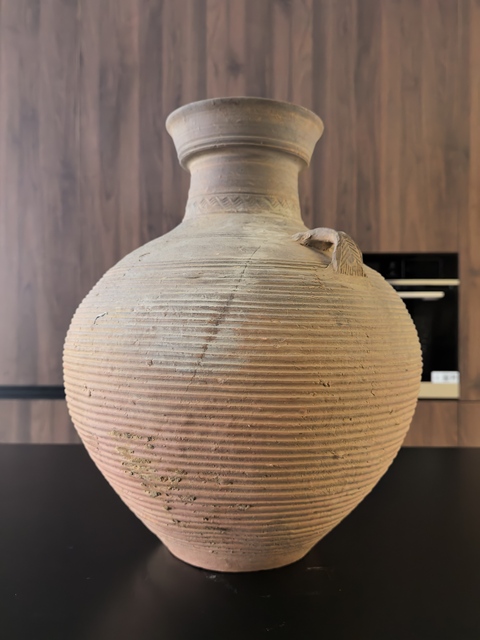 古玩陶瓷漢代釉陶弦紋雙系罐拍賣,當前價格888元