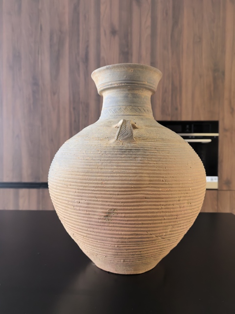古玩陶瓷漢代釉陶弦紋雙系罐拍賣,當前價格888元