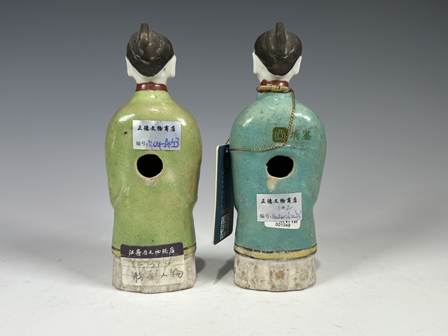 古玩陶瓷清晚期·粉彩仕女造像一對(duì)拍賣，當(dāng)前價(jià)格1500元