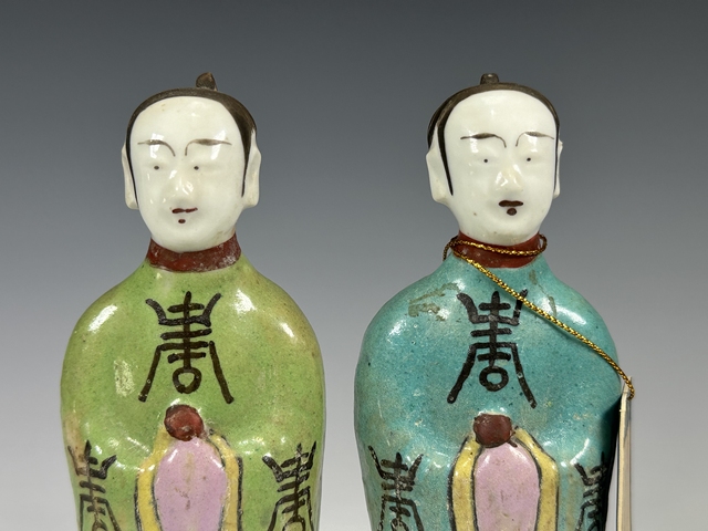 古玩陶瓷清晚期·粉彩仕女造像一對(duì)拍賣，當(dāng)前價(jià)格1500元