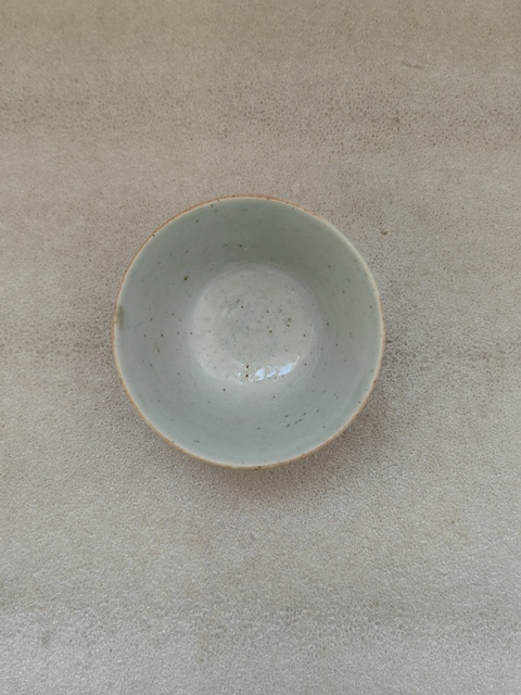 古玩陶瓷豆青釉仰鐘杯拍賣,當前價格480元