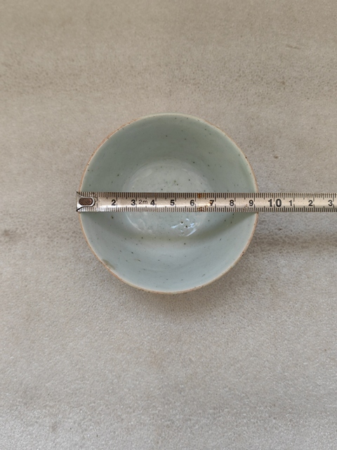 古玩陶瓷豆青釉仰鐘杯拍賣,當前價格480元