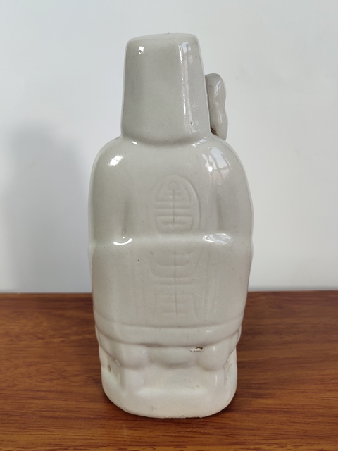 古玩陶瓷清末-白釉壽星人物塑像拍賣，當前價格699元