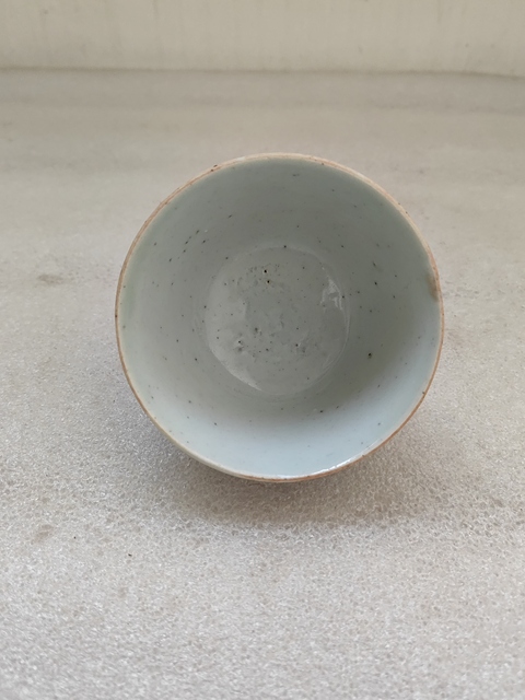 古玩陶瓷豆青釉仰鐘杯拍賣,當前價格480元