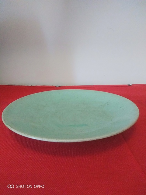 古玩陶瓷豆青釉盤拍賣,當(dāng)前價(jià)格985元